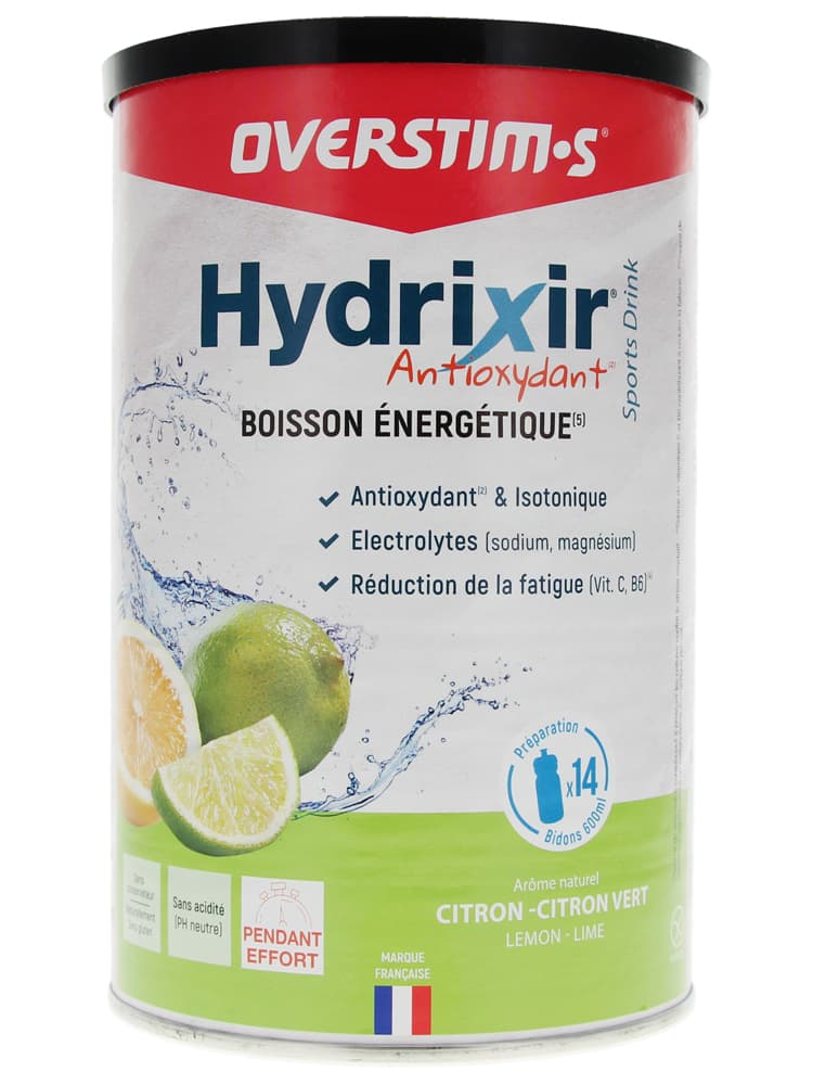 Overstims Hydrixir Antioxydant Préparation pour Boisson 600 g - Saveur : Citron - Citron Vert